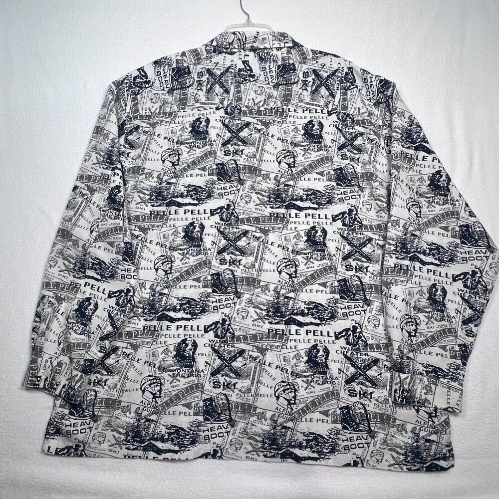 Pelle Pelle Marc Buchanan Shirt XXL AOP Mountain Ski Theme‎ Long Sleeve Blue - Picture 3 of 13